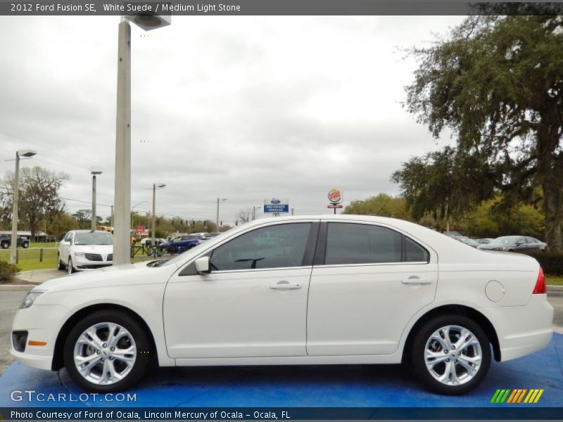 White Suede / Medium Light Stone 2012 Ford Fusion SE