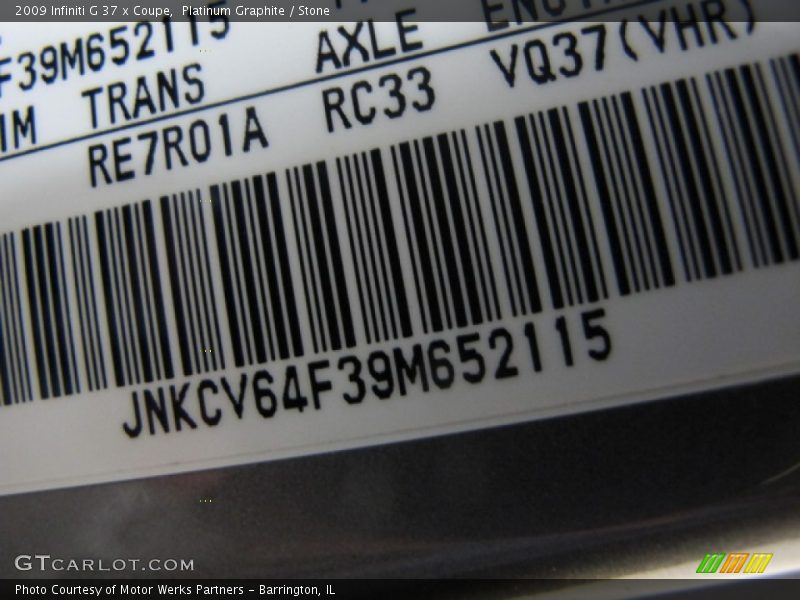 Platinum Graphite / Stone 2009 Infiniti G 37 x Coupe