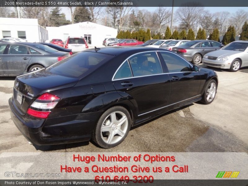Black / Cashmere/Savanna 2008 Mercedes-Benz S 550 4Matic Sedan