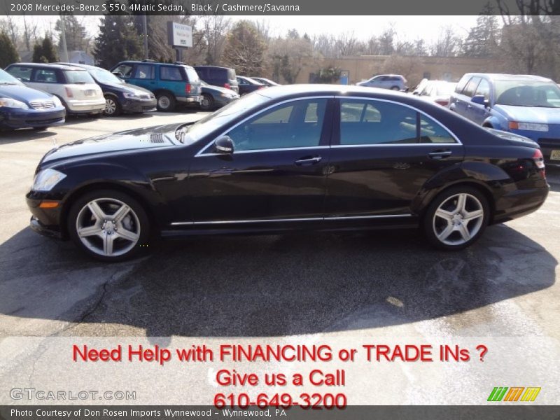 Black / Cashmere/Savanna 2008 Mercedes-Benz S 550 4Matic Sedan