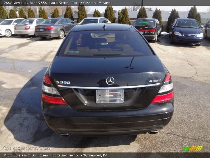 Black / Cashmere/Savanna 2008 Mercedes-Benz S 550 4Matic Sedan