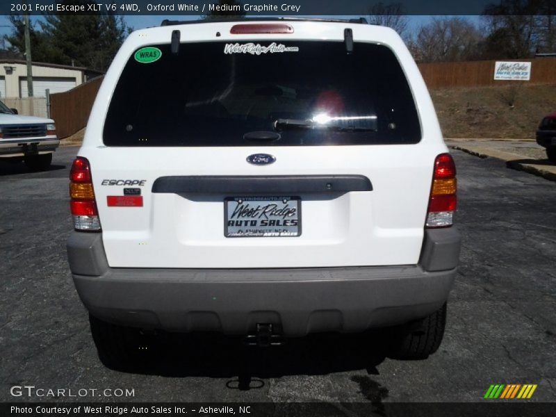 Oxford White / Medium Graphite Grey 2001 Ford Escape XLT V6 4WD