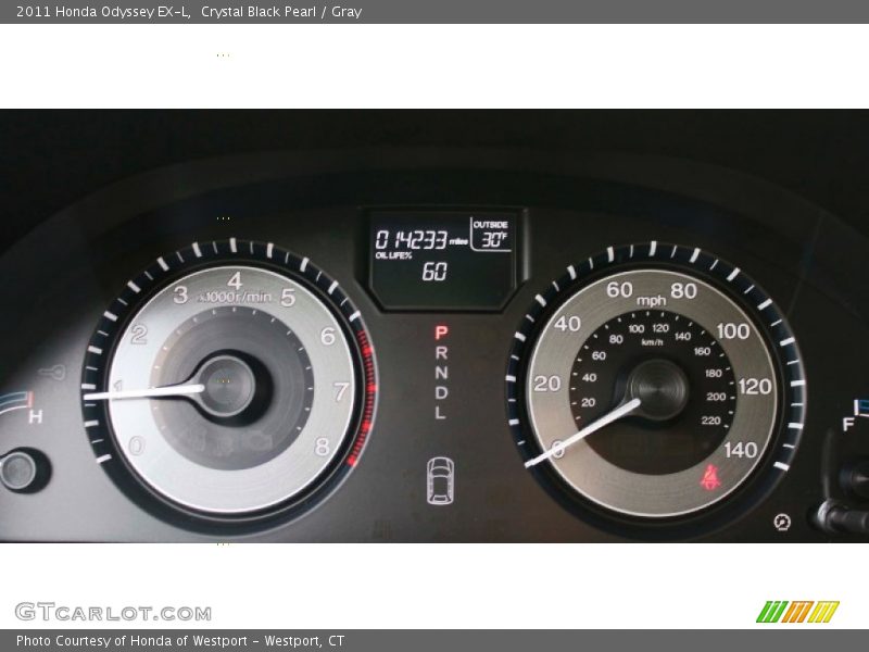 Crystal Black Pearl / Gray 2011 Honda Odyssey EX-L