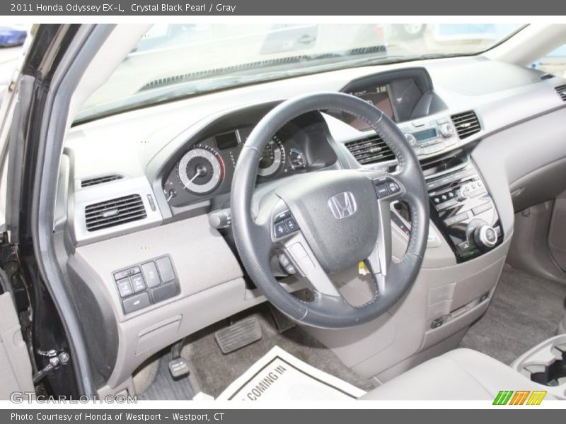 Crystal Black Pearl / Gray 2011 Honda Odyssey EX-L