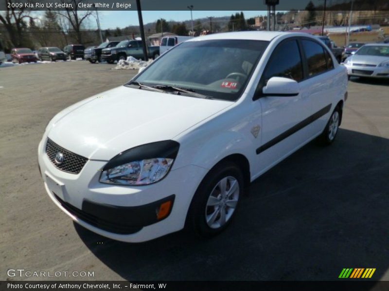 Clear White / Beige 2009 Kia Rio LX Sedan