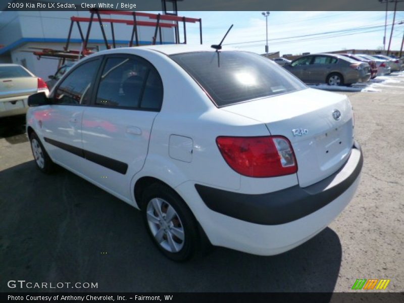 Clear White / Beige 2009 Kia Rio LX Sedan