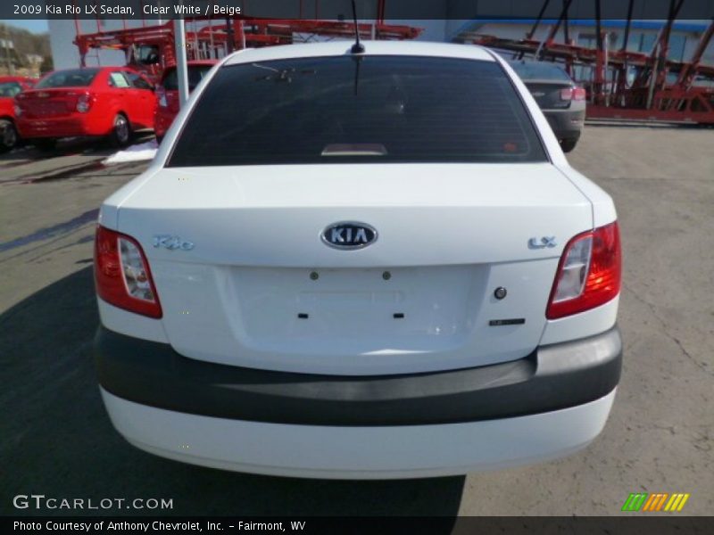 Clear White / Beige 2009 Kia Rio LX Sedan