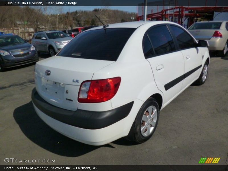 Clear White / Beige 2009 Kia Rio LX Sedan