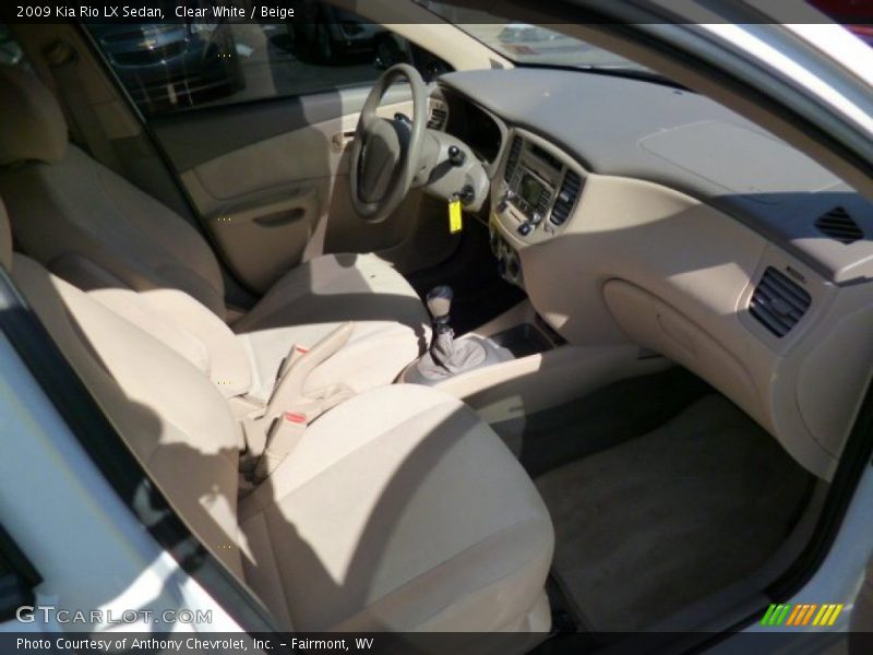 Clear White / Beige 2009 Kia Rio LX Sedan