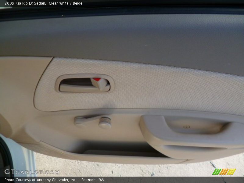 Clear White / Beige 2009 Kia Rio LX Sedan