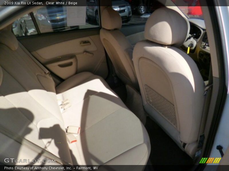 Clear White / Beige 2009 Kia Rio LX Sedan