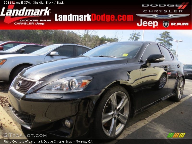 Obsidian Black / Black 2011 Lexus IS 350