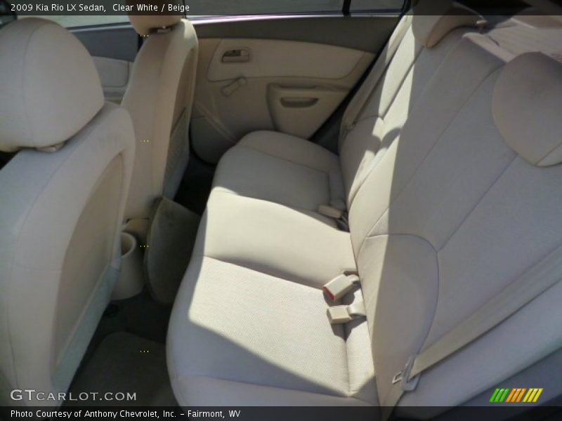 Clear White / Beige 2009 Kia Rio LX Sedan