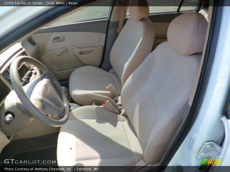Clear White / Beige 2009 Kia Rio LX Sedan