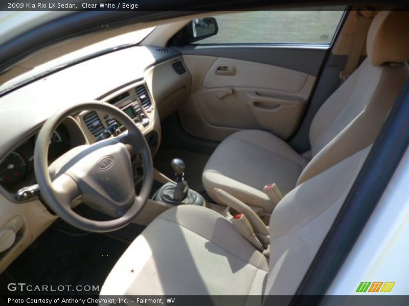 Clear White / Beige 2009 Kia Rio LX Sedan