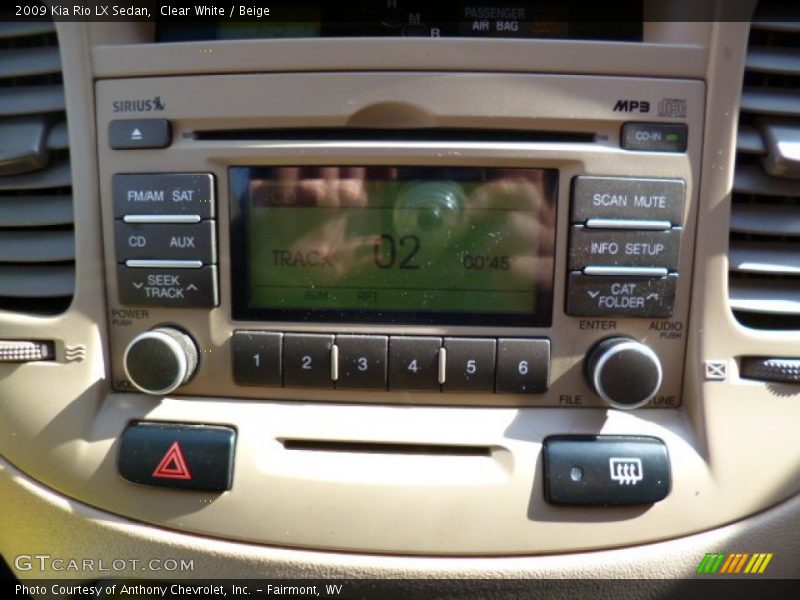 Clear White / Beige 2009 Kia Rio LX Sedan