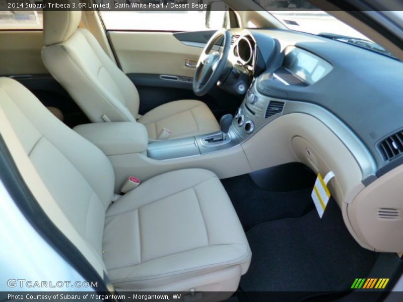 Satin White Pearl / Desert Beige 2014 Subaru Tribeca 3.6R Limited