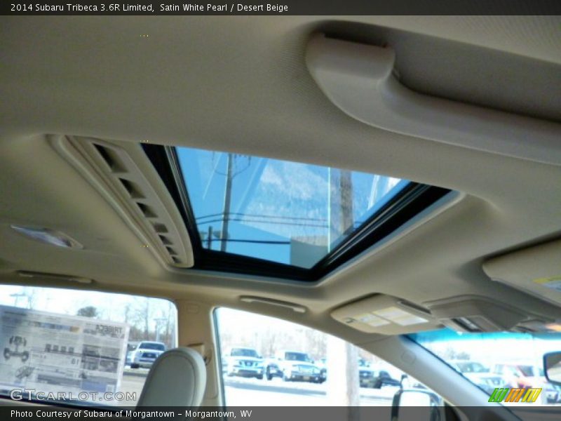 Satin White Pearl / Desert Beige 2014 Subaru Tribeca 3.6R Limited
