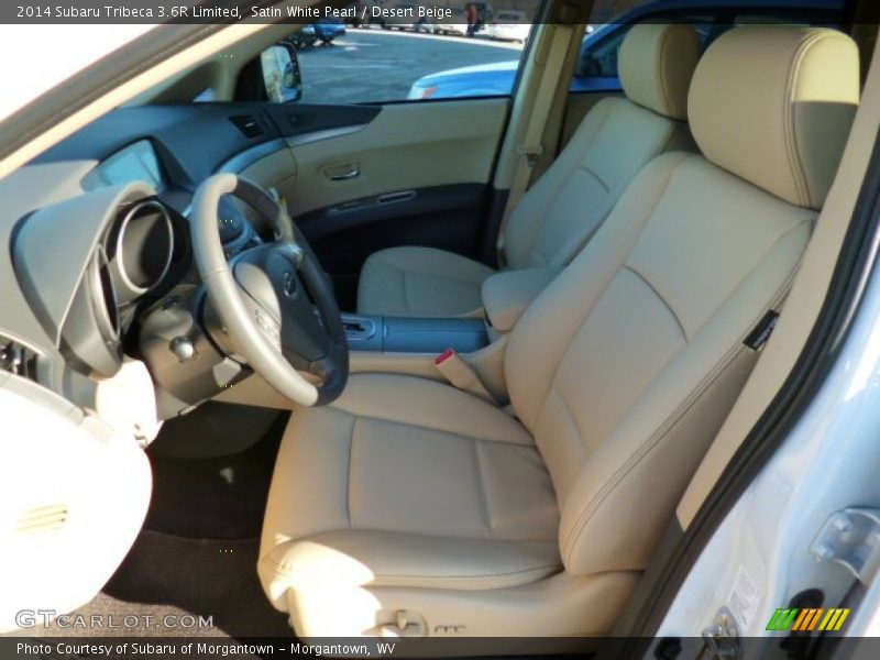 Satin White Pearl / Desert Beige 2014 Subaru Tribeca 3.6R Limited