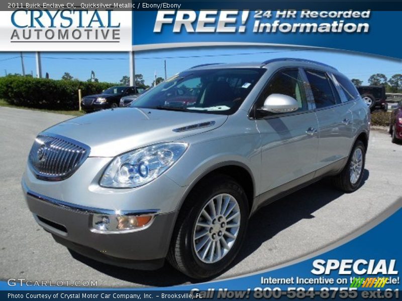 Quicksilver Metallic / Ebony/Ebony 2011 Buick Enclave CX