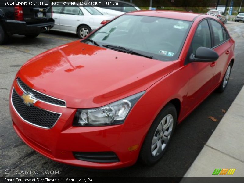 Red Hot / Jet Black/Medium Titanium 2014 Chevrolet Cruze LS