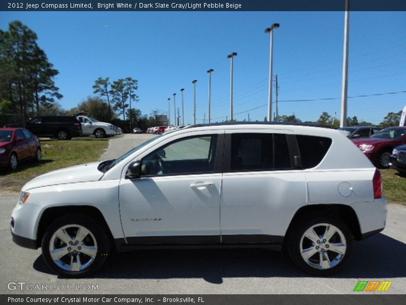 Bright White / Dark Slate Gray/Light Pebble Beige 2012 Jeep Compass Limited