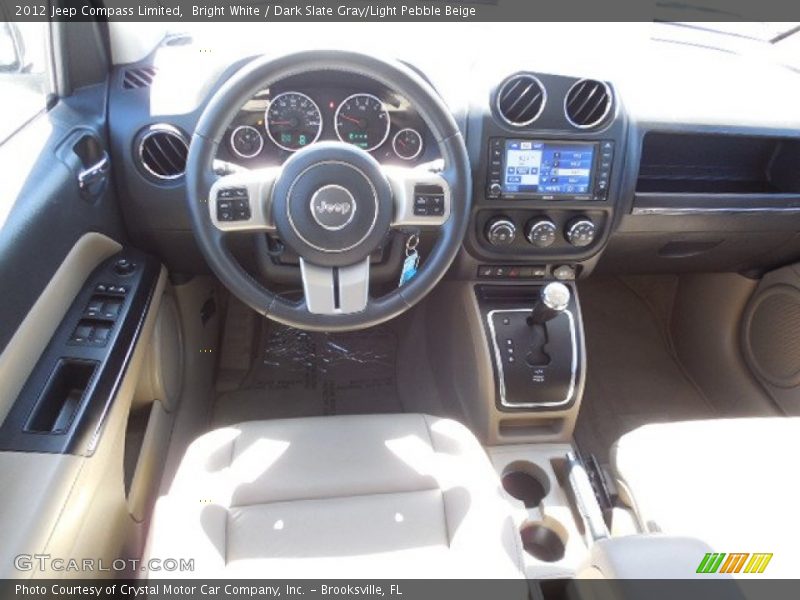 Bright White / Dark Slate Gray/Light Pebble Beige 2012 Jeep Compass Limited