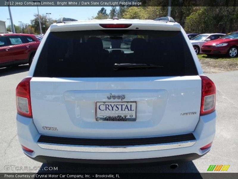 Bright White / Dark Slate Gray/Light Pebble Beige 2012 Jeep Compass Limited