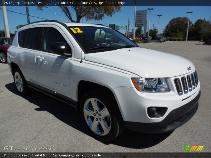 Bright White / Dark Slate Gray/Light Pebble Beige 2012 Jeep Compass Limited