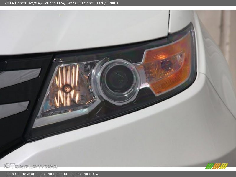 White Diamond Pearl / Truffle 2014 Honda Odyssey Touring Elite