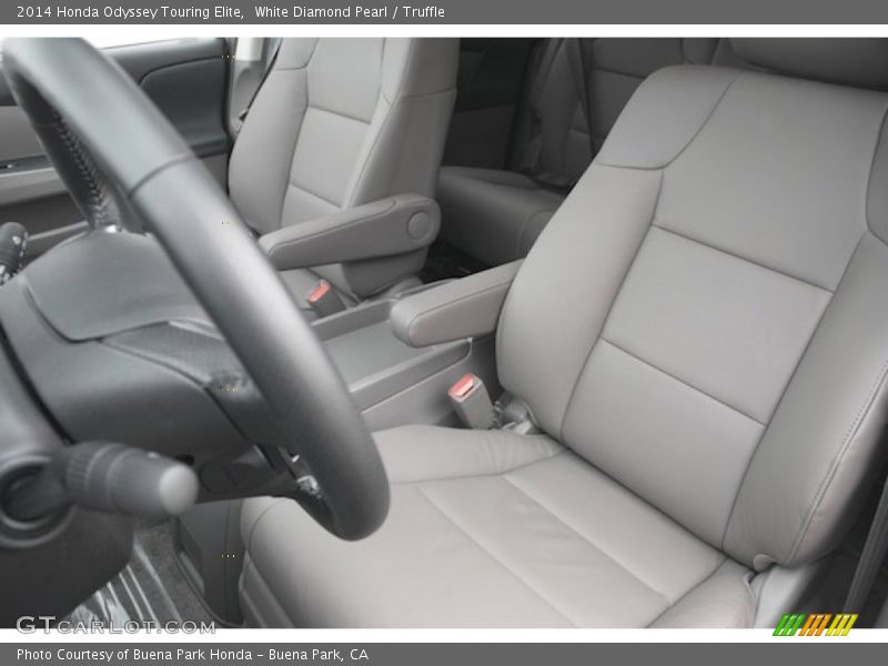 White Diamond Pearl / Truffle 2014 Honda Odyssey Touring Elite