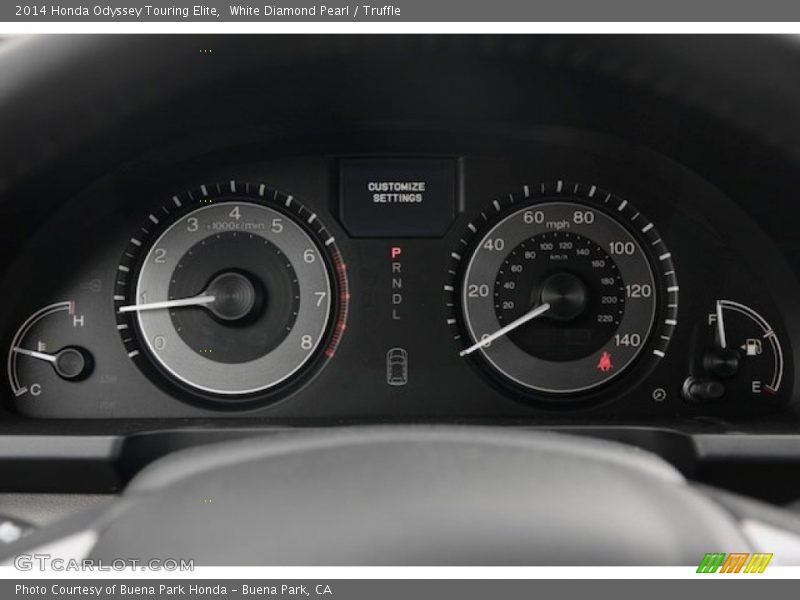 White Diamond Pearl / Truffle 2014 Honda Odyssey Touring Elite