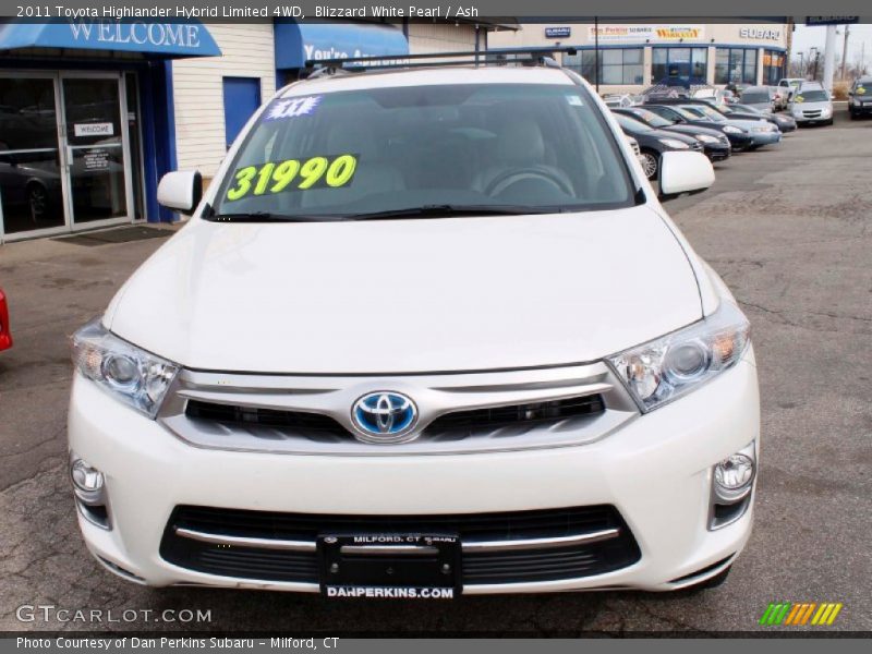 Blizzard White Pearl / Ash 2011 Toyota Highlander Hybrid Limited 4WD