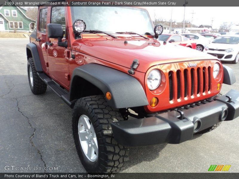 Sunburst Orange Pearl / Dark Slate Gray/Medium Slate Gray 2009 Jeep Wrangler Unlimited X 4x4