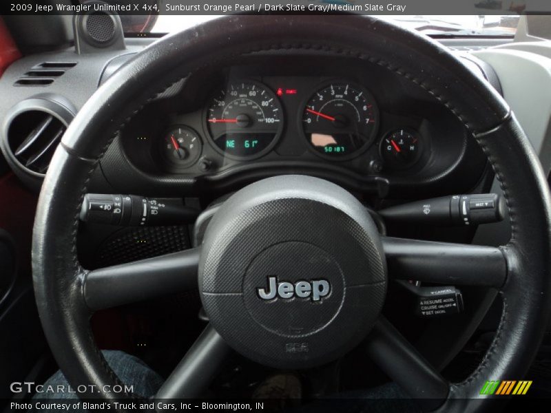 Sunburst Orange Pearl / Dark Slate Gray/Medium Slate Gray 2009 Jeep Wrangler Unlimited X 4x4