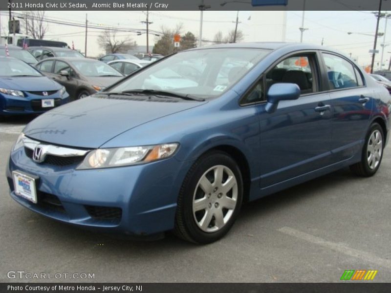 Atomic Blue Metallic / Gray 2011 Honda Civic LX Sedan