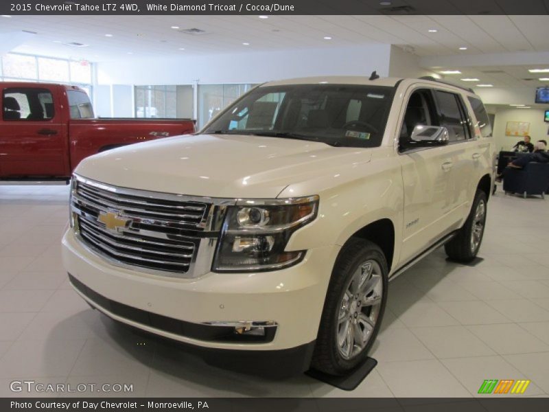 White Diamond Tricoat / Cocoa/Dune 2015 Chevrolet Tahoe LTZ 4WD