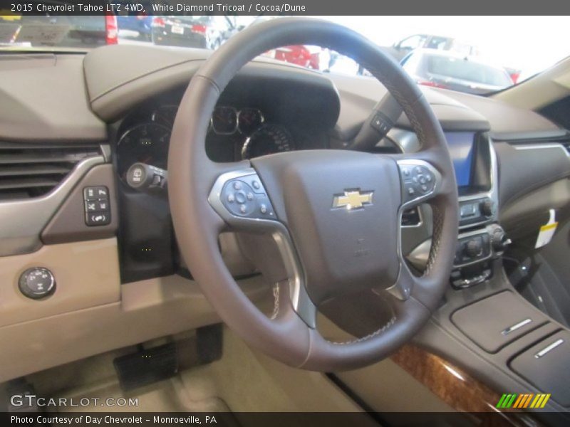 White Diamond Tricoat / Cocoa/Dune 2015 Chevrolet Tahoe LTZ 4WD