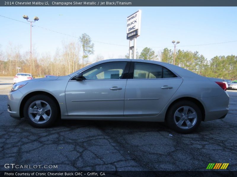 Champagne Silver Metallic / Jet Black/Titanium 2014 Chevrolet Malibu LS