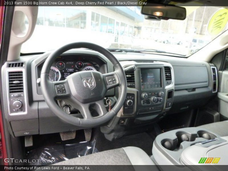 Deep Cherry Red Pearl / Black/Diesel Gray 2013 Ram 1500 Big Horn Crew Cab 4x4