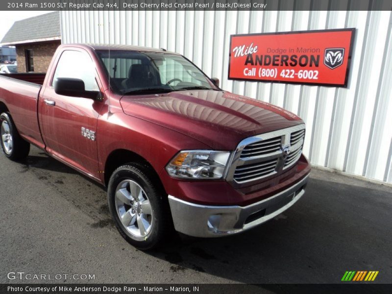 Deep Cherry Red Crystal Pearl / Black/Diesel Gray 2014 Ram 1500 SLT Regular Cab 4x4