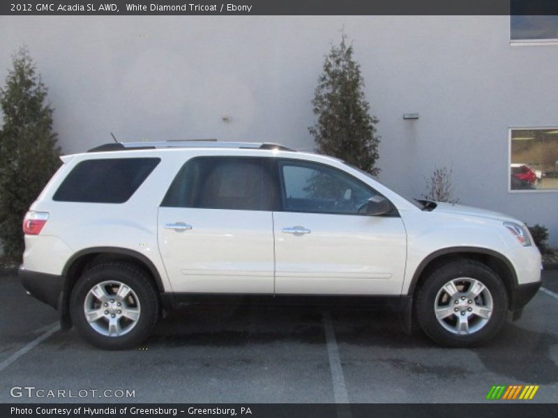 White Diamond Tricoat / Ebony 2012 GMC Acadia SL AWD