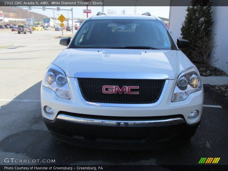 White Diamond Tricoat / Ebony 2012 GMC Acadia SL AWD