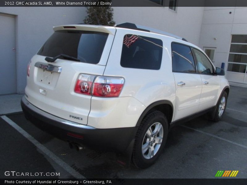 White Diamond Tricoat / Ebony 2012 GMC Acadia SL AWD