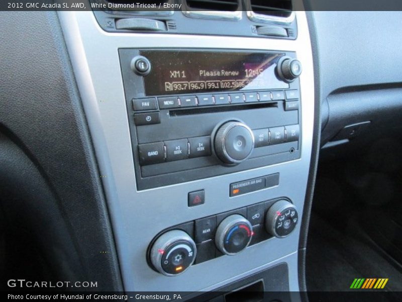 White Diamond Tricoat / Ebony 2012 GMC Acadia SL AWD