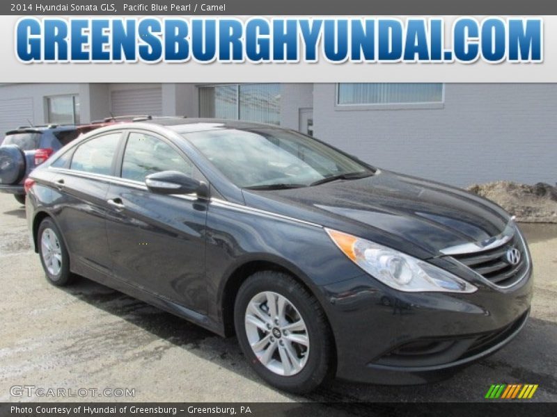 Pacific Blue Pearl / Camel 2014 Hyundai Sonata GLS