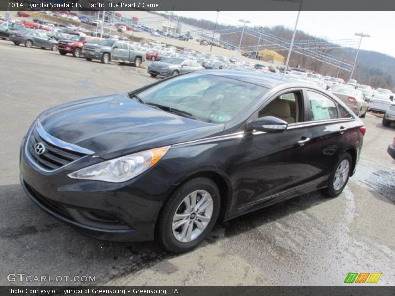 Pacific Blue Pearl / Camel 2014 Hyundai Sonata GLS