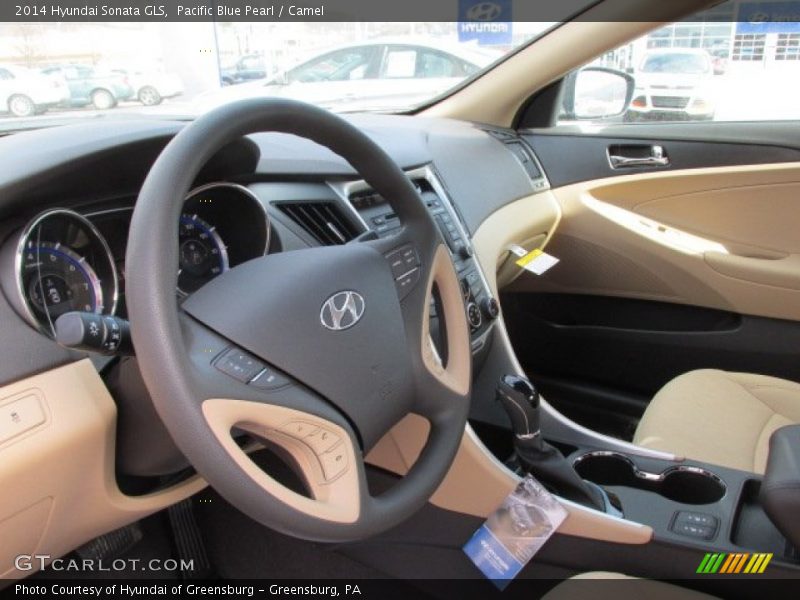 Pacific Blue Pearl / Camel 2014 Hyundai Sonata GLS