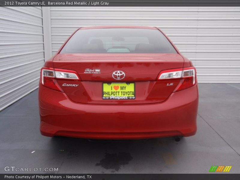 Barcelona Red Metallic / Light Gray 2012 Toyota Camry LE