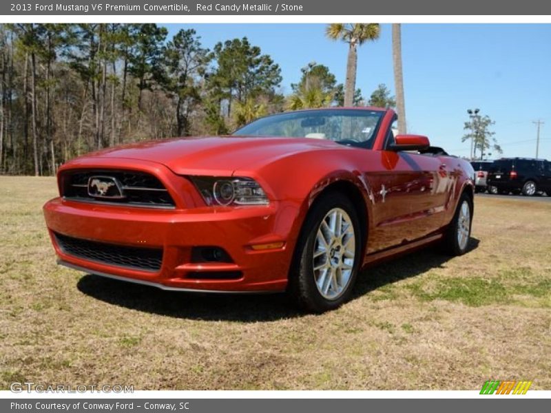 Red Candy Metallic / Stone 2013 Ford Mustang V6 Premium Convertible